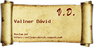 Vallner Dávid névjegykártya